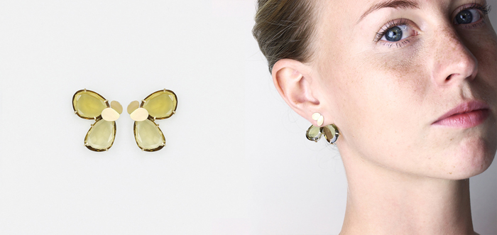 2in1 earring in citrines and yellow gold 2016