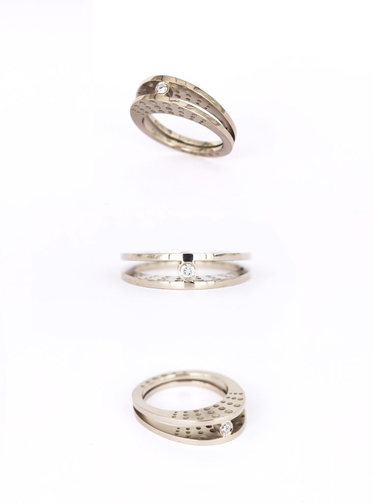 Engagement ring in 14K white gold, diamond | 2016